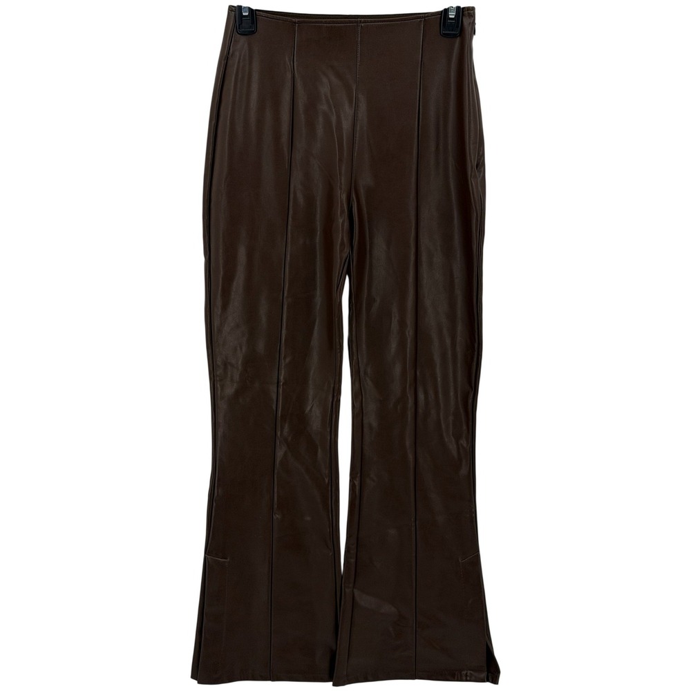 Abercrombie & Fitch Pants WomensSmall Petite Brown Vegan Leather Flare High Rise